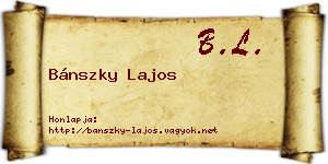 Bánszky Lajos névjegykártya