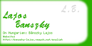 lajos banszky business card